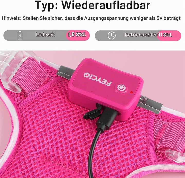 Light Up Dog Hundegeschirr Leuchtend LED Aufladbar - Leuchtgeschirr Leuchtend für Klein Mittelgrosse