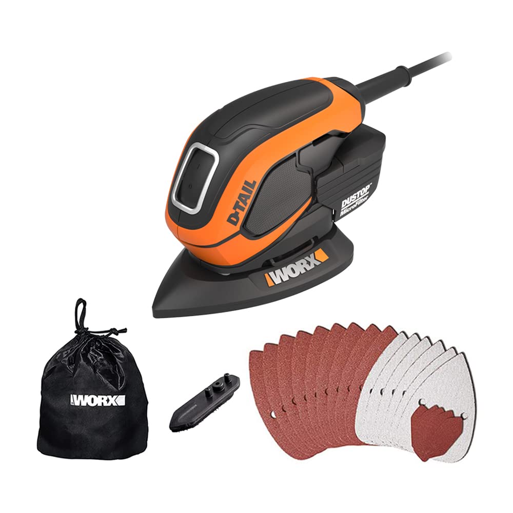WORX WX648 Schleifer 65W, 230V – Ergonomischer Handschleifer zum Schleifen auch an schwerer zugängli