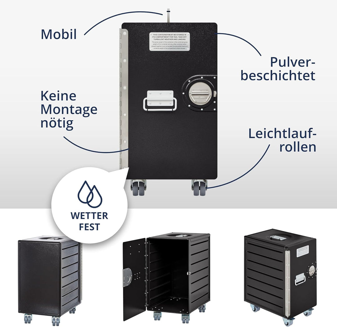 Rollcontainer mit Schubladen, mobiler Aktenschrank, Metallschrank, Schubladenschrank Küche, Druckert