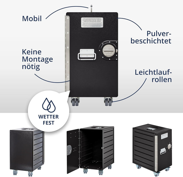 Rollcontainer mit Schubladen, mobiler Aktenschrank, Metallschrank, Schubladenschrank Küche, Druckert