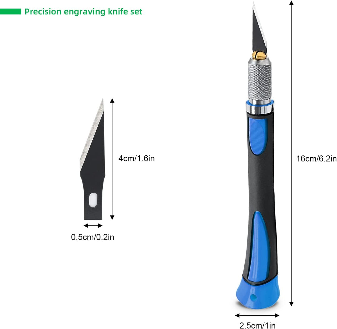 FOSHIO 2 Stück Skalpell Messer Set Bastelmesser SkalpellSet Basteln mit 20 pcs Ersatzklingen und Sch