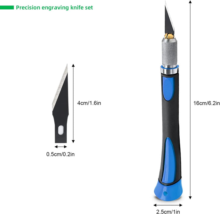 FOSHIO 2 Stück Skalpell Messer Set Bastelmesser SkalpellSet Basteln mit 20 pcs Ersatzklingen und Sch