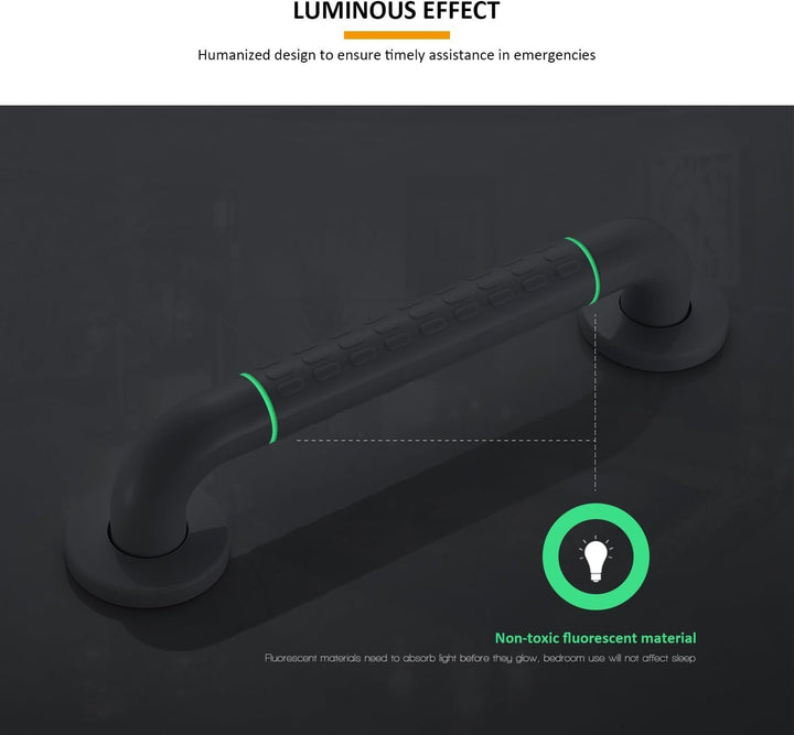 BONADE Haltegriff Rutschfest für Bad & Dusche Wandhaltegriff Weiss aus Edelstahl & Nylon-Sicherheits