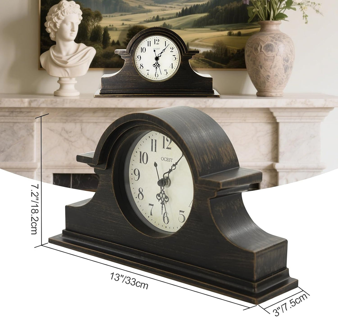 OCEST Kaminuhr, Vintage-Bauernhaus Tischuhr, Napoleon-Schreibtisch-Regal-Uhr, Heim-Tischdekoration B