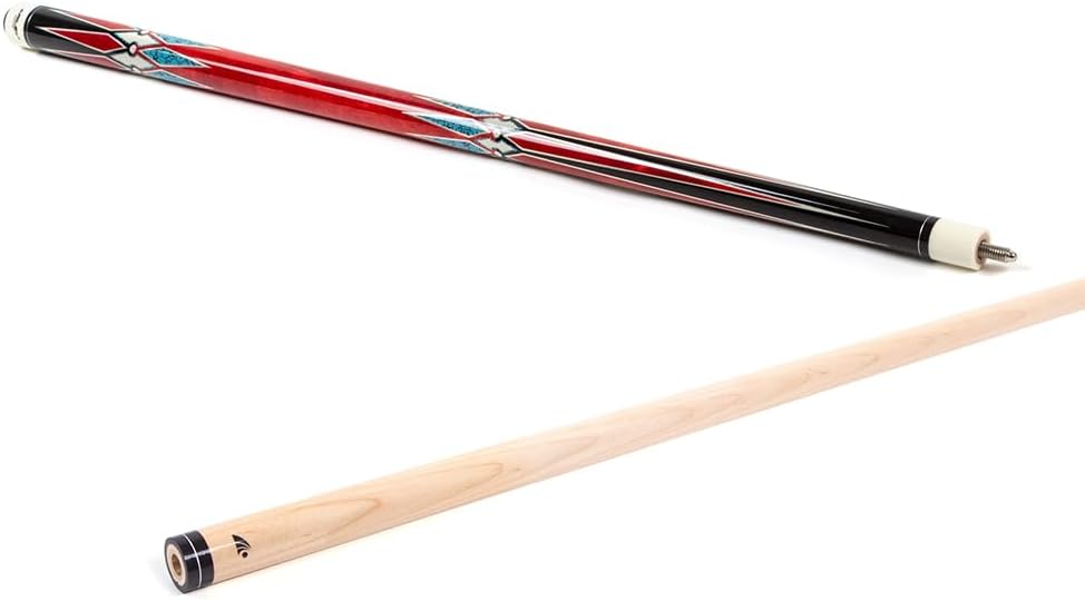 Riley American Pool Queue, 147 cm, 13 mm Spitze, komplett mit Hartschalenkoffer Rot Mit Koffer, Rot