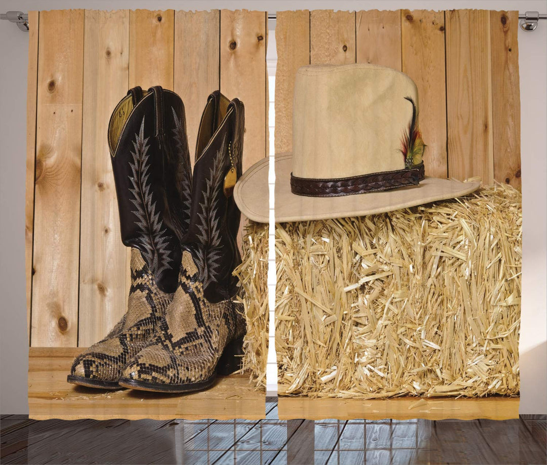 ABAKUHAUS Western Rustikaler Vorhang, Texas Snake Cowboy, Wohnzimmer Universalband Gardinen mit Schl
