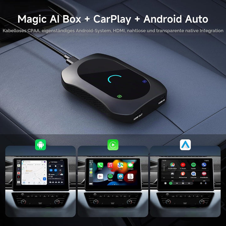 Carplay Wireless Adapter AI Box Android für Radios CP/AA, CarPlay &amp; Android Auto Wireless Adapter US
