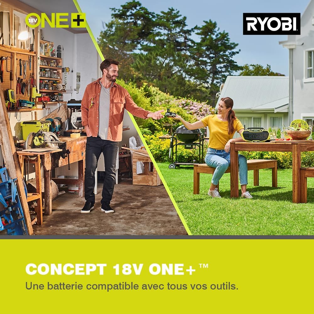 RYOBI 18 V ONE+ Akku-Wechselrichter RY18BI150B-0 (2. Gen., Solarmodulkompatibel, 150 Watt, ohne Akku
