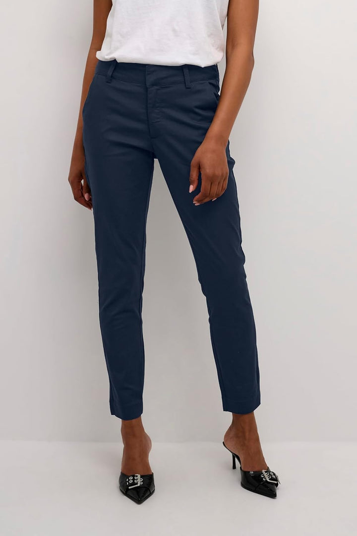 KAFFE Casual Hose Kalea Damen Chino Hose Elegant Klassische Stoffhose 32 Midnight Marine, 32 Midnigh