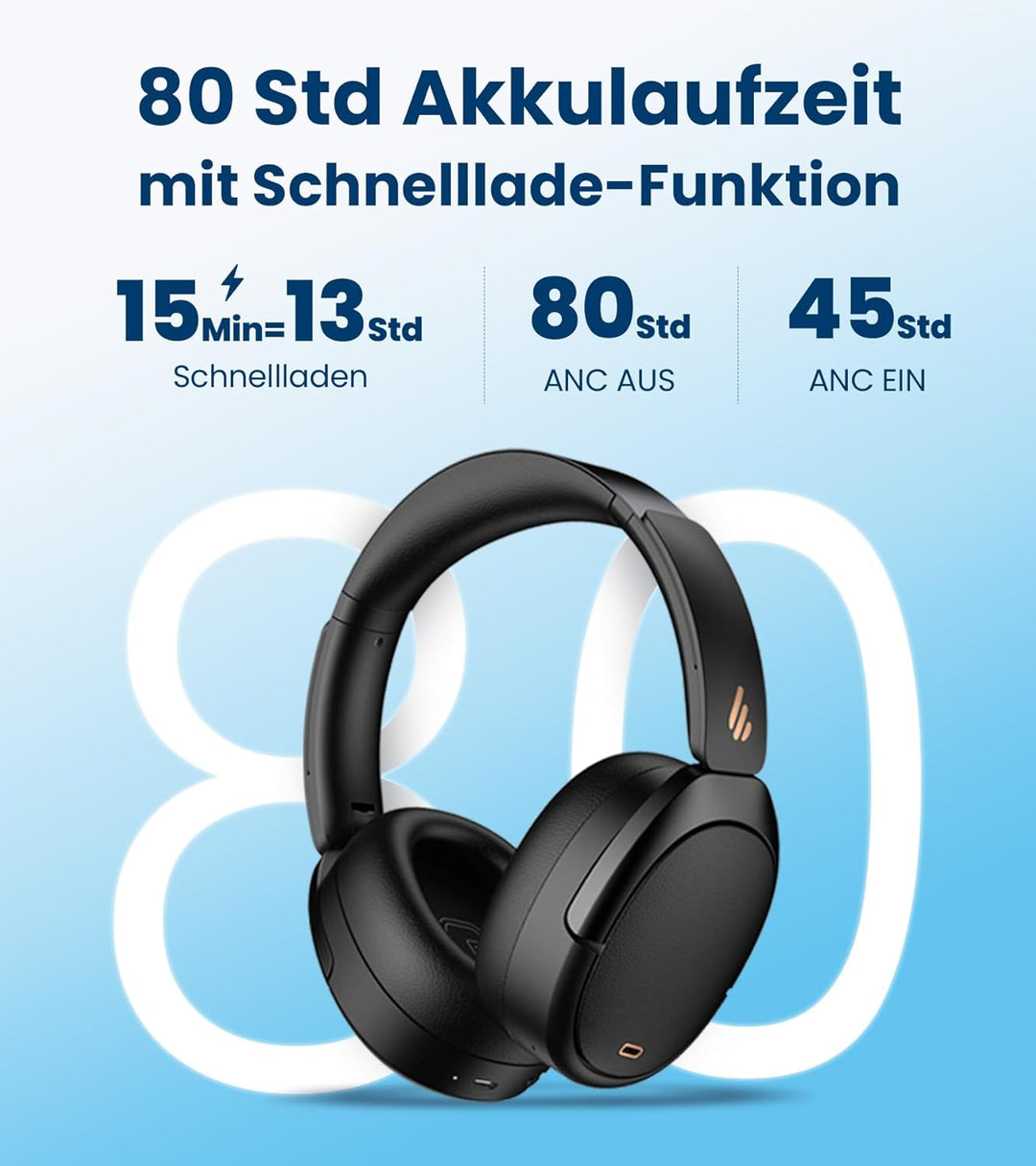 Edifier WH950NB Hybrid Active Noise Cancelling Kopfhörer -LDAC Codec mit Hi-Res Audio und Custom EQ