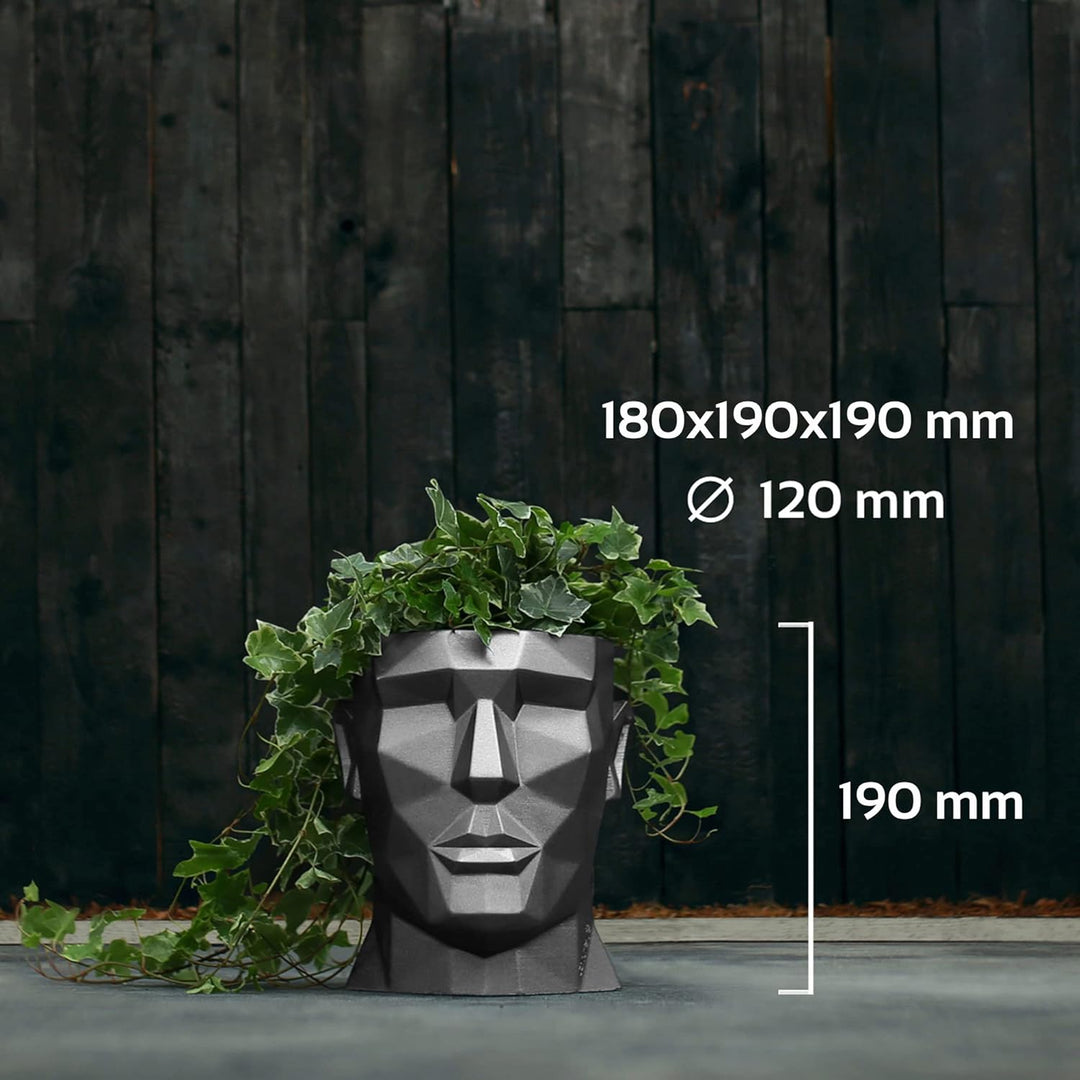 CONCRETTE Blumentopf aus Beton Apollo | Ø 12 cm | Steel | Zement-Pflanzkübel | Handgefertigt in der