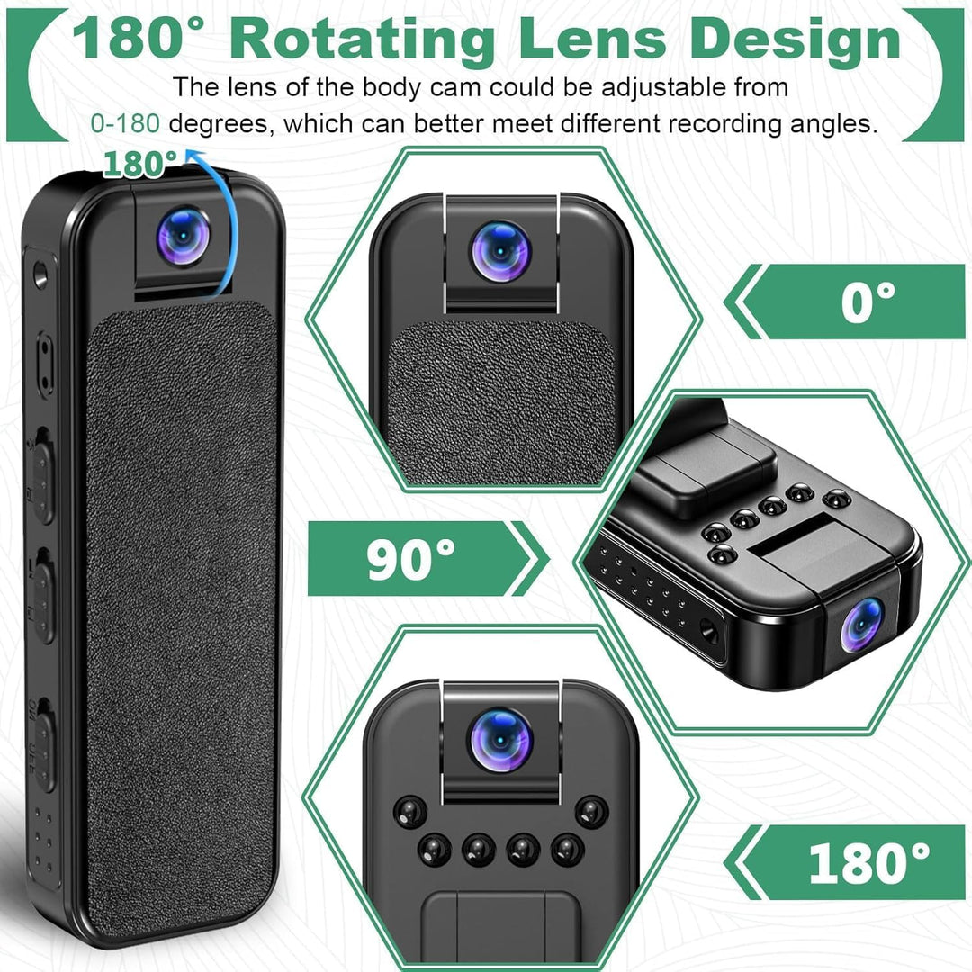 ZeiLaBang Kakadi 1080P Mini-Körperkamera,Tragbare Bodycam,Tragbarer Polizei-Camcorder,Audio Video Au