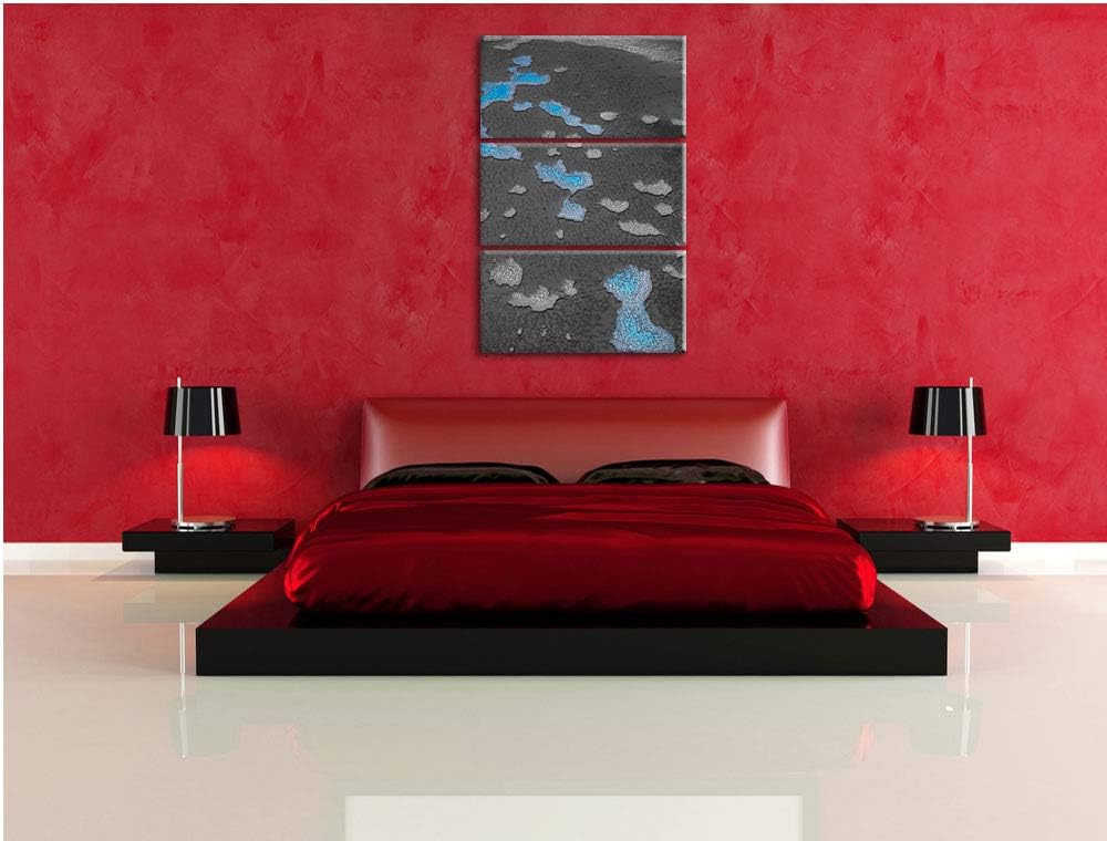blaue Korallenriffe Australien schwarz/weiss 3-Teiler Leinwandbild 120x80 Bild auf Leinwand, XXL rie