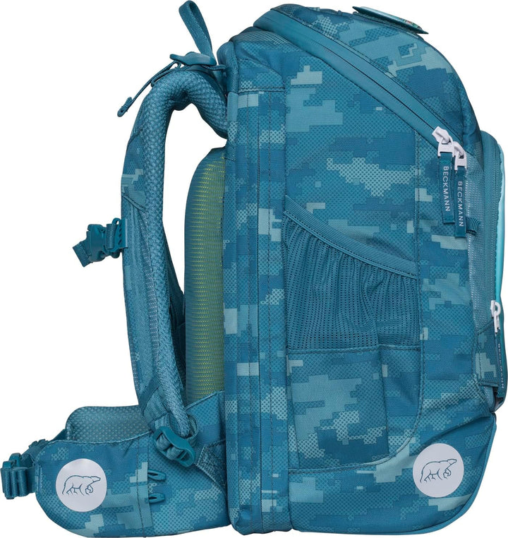 BECKMANN, Schulrucksack-Set Active Air FLX, 6-teilig, Grundschule, inkl. Regenüberzug, 22L Jungle Ga