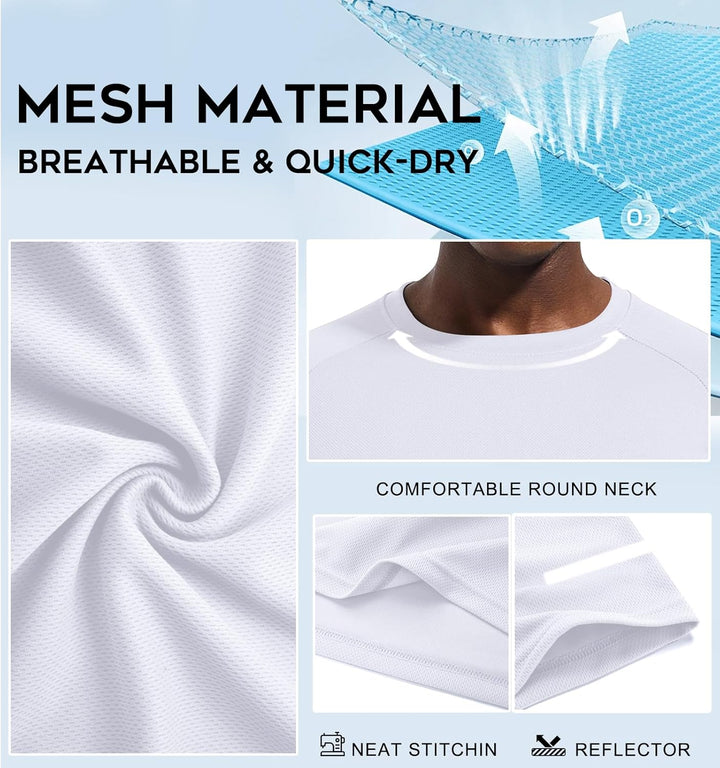 Holure Herren 3 or 5er Pack Sports Atmungsaktiv Schnelltrocknend Kurzarm T-Shirts Fitnessshirt für R