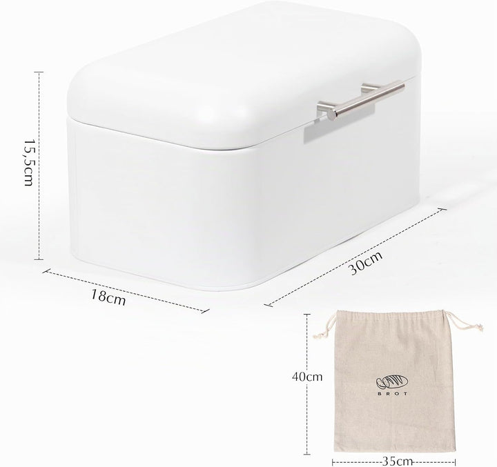 Brotkasten aus Metall mit Edelstahlgriff, Brot Lange Aufbewahren, Retro Brot Box, Brotaufbewahrungsb