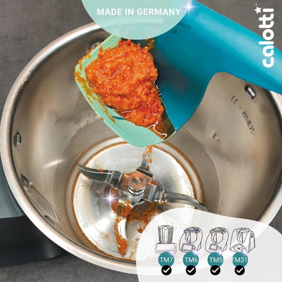 Calotti® Drehkellenspatel Silikon +, für Thermomix® TM6®,TM5® und TM31®. Einfaches Aufnehmen von Mix