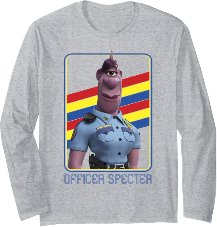 Disney Pixar Onward Officer Specter Retro Rainbow Portrait Langarmshirt