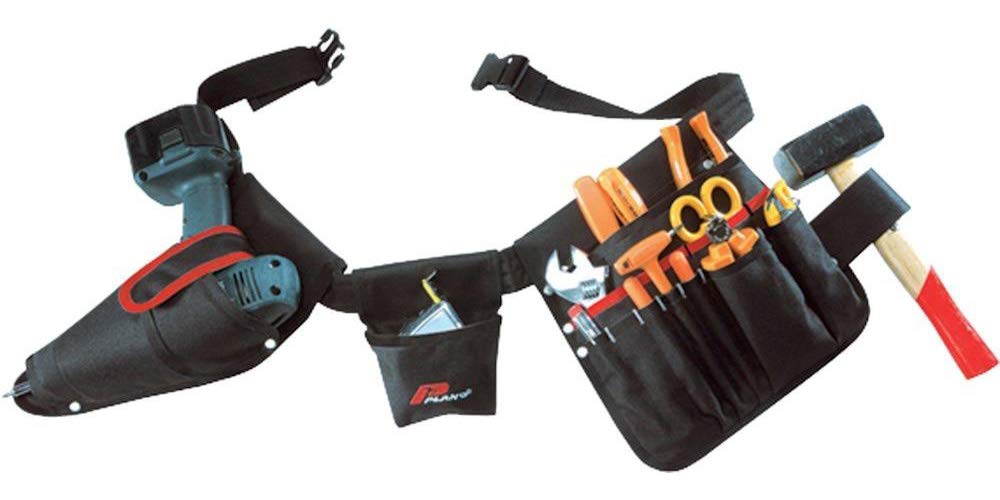 Plano Werkzeuggürtel mit Accubohrertasche und Werkzeugtasche mit 15 Fächer und Hammeschlaufe, 52180T