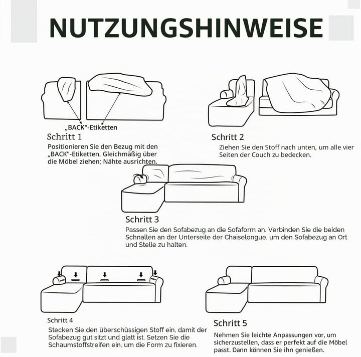 ShowyLive Sofa Überwürfe Sofa Überzug Couch Überzug 2er Set für Sofa Universal Waschbar Sofaüberwurf