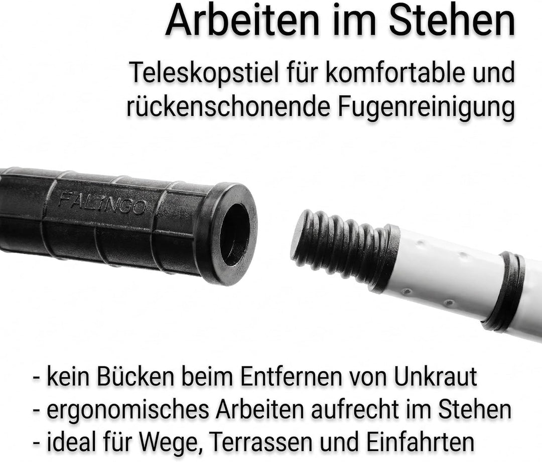 Fugenkratzer mit Stiel Fugenreiniger Unkrautkratzer Schneide aus Vollhartmetall verschleissfest wend