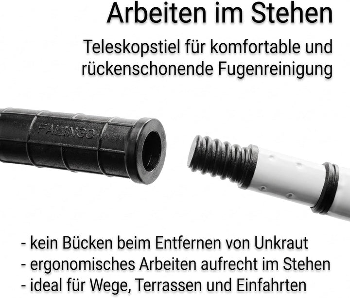 Fugenkratzer mit Stiel Fugenreiniger Unkrautkratzer Schneide aus Vollhartmetall verschleissfest wend