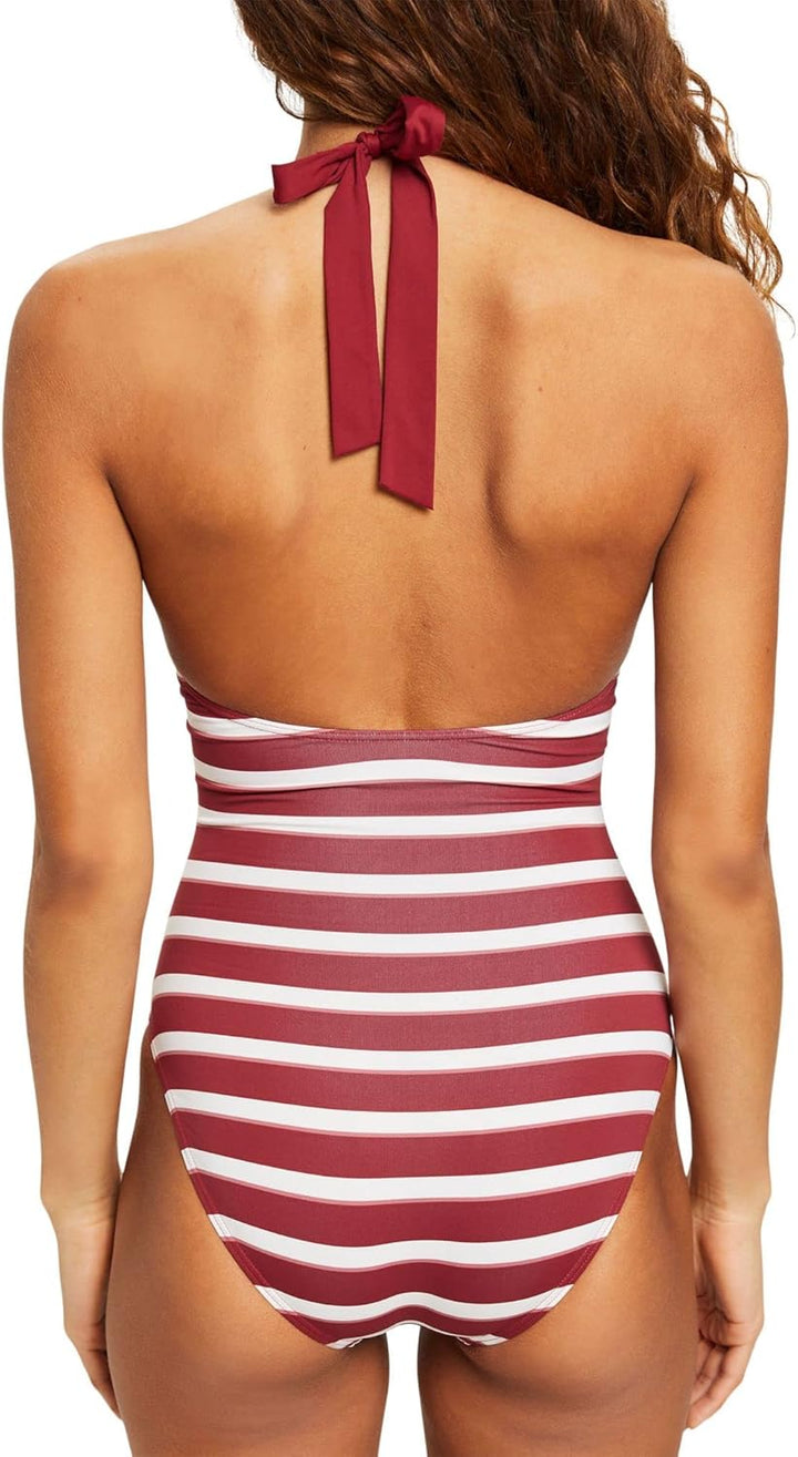 ESPRIT Neckholder-Badeanzug im Streifen-Look