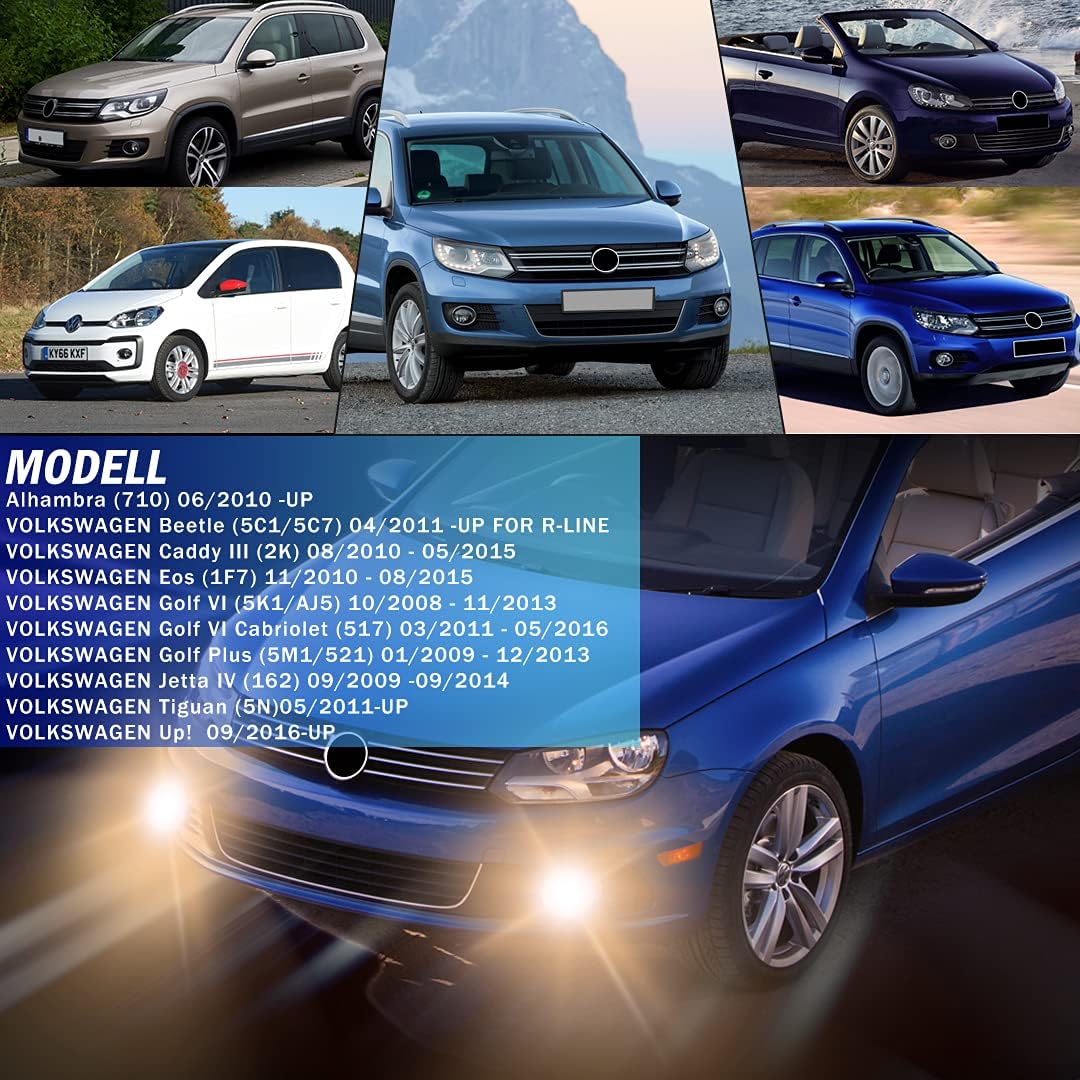 Nebelscheinwerfer für Volkswagen Tiguan Beetle Caddy 3 Eos Golf 6 / Cabriolet/Plus Jetta 4 Touran Up