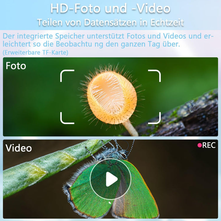 Mucek Handy Mikroskop für Kinder, 2,0" IPS-Bildschirm 500X Taschenmikroskop, 2MP Lens Pixels Mini-Mi