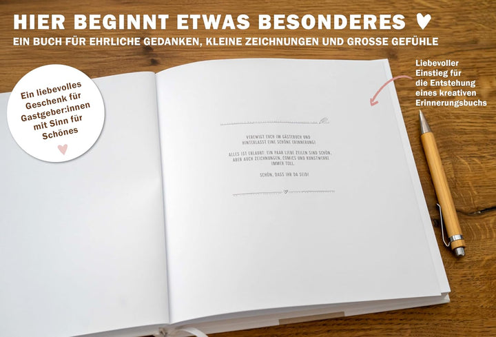 Eine der Guten Gästebuch blanko für Hochzeit und Geburtstag, Weiss | 144 blanko Seiten, Hardcover mi