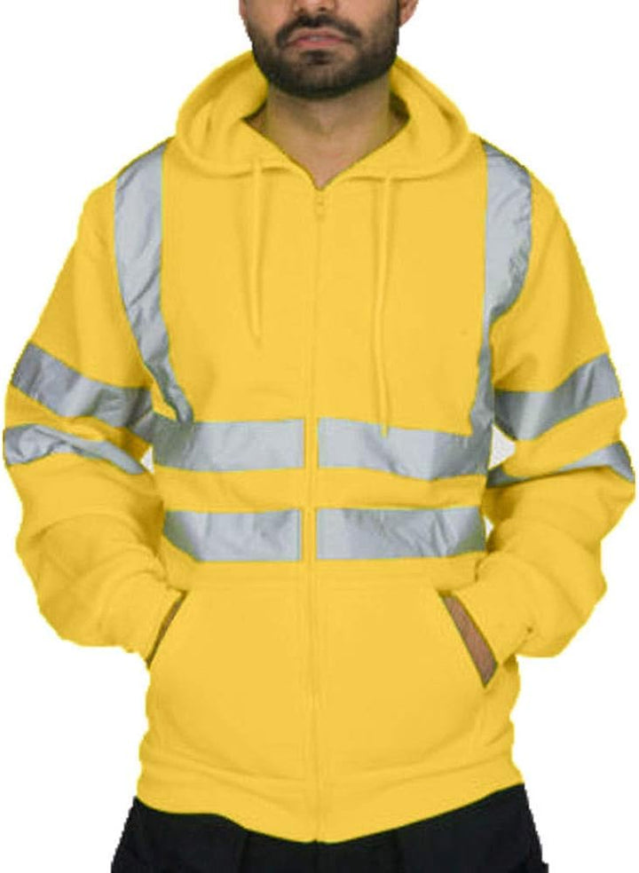 Herren Sicherheitsjacke Kapuze Warnjacke Warnschutzjacke Softshelljacke Arbeitsjacke Winterjacke mit