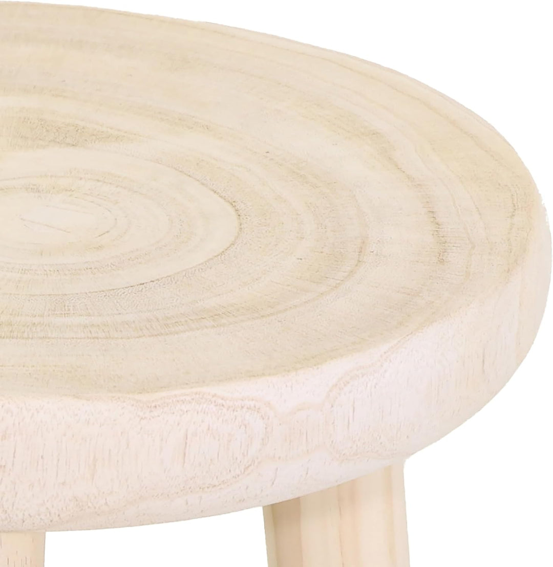 Spetebo Holz Blumenhocker mit 3 Beinen - Ø 30 cm - Deko Hocker rund naturbelassen - Pflanzenständer