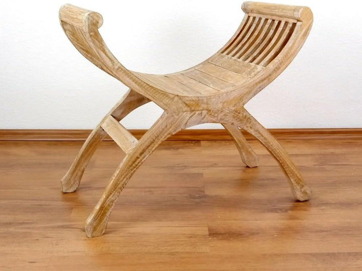 livasia Teakholz Hocker, für Garten u. Terrasse, Teakholzmöbel, Sitzhocker