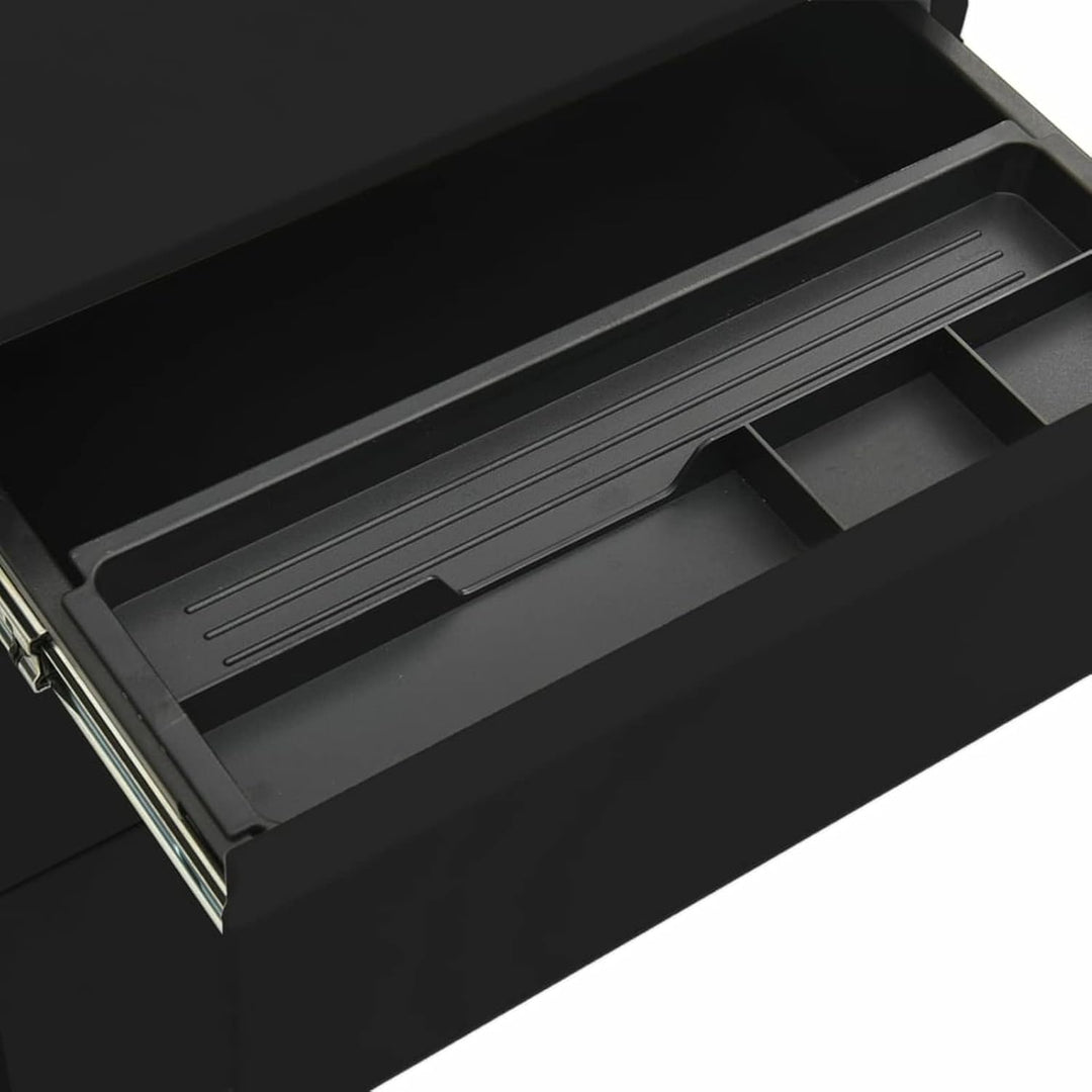 Aktenschrank mit Rollen Büroschrank Rollschrank Rollcontainer Schubladenschrank mit 3 Schubladen Met