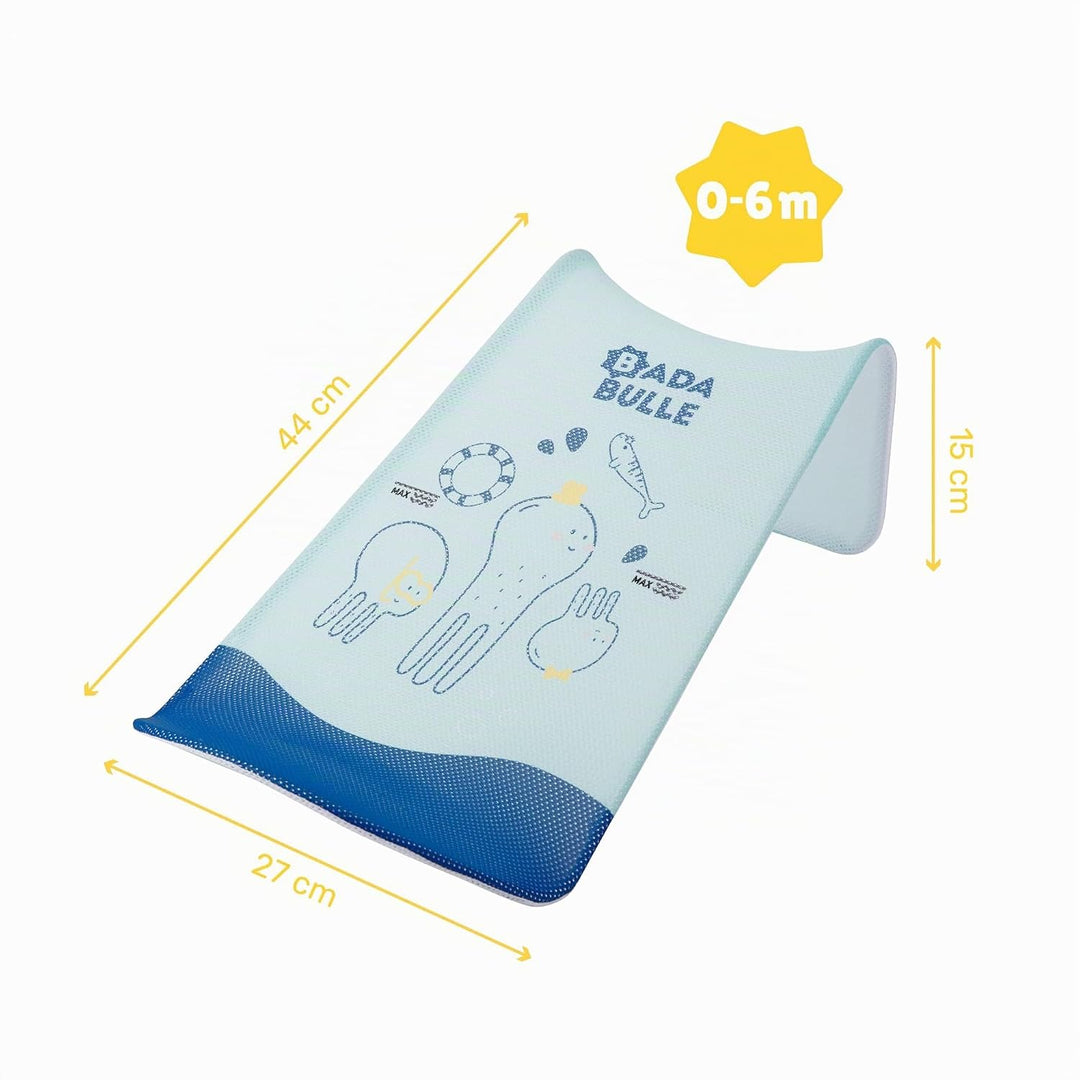 Badabulle Badeliege Meerestiere für Babys von 0-6 Monaten, mit bequemem Netzgewebe, Marineblau und H