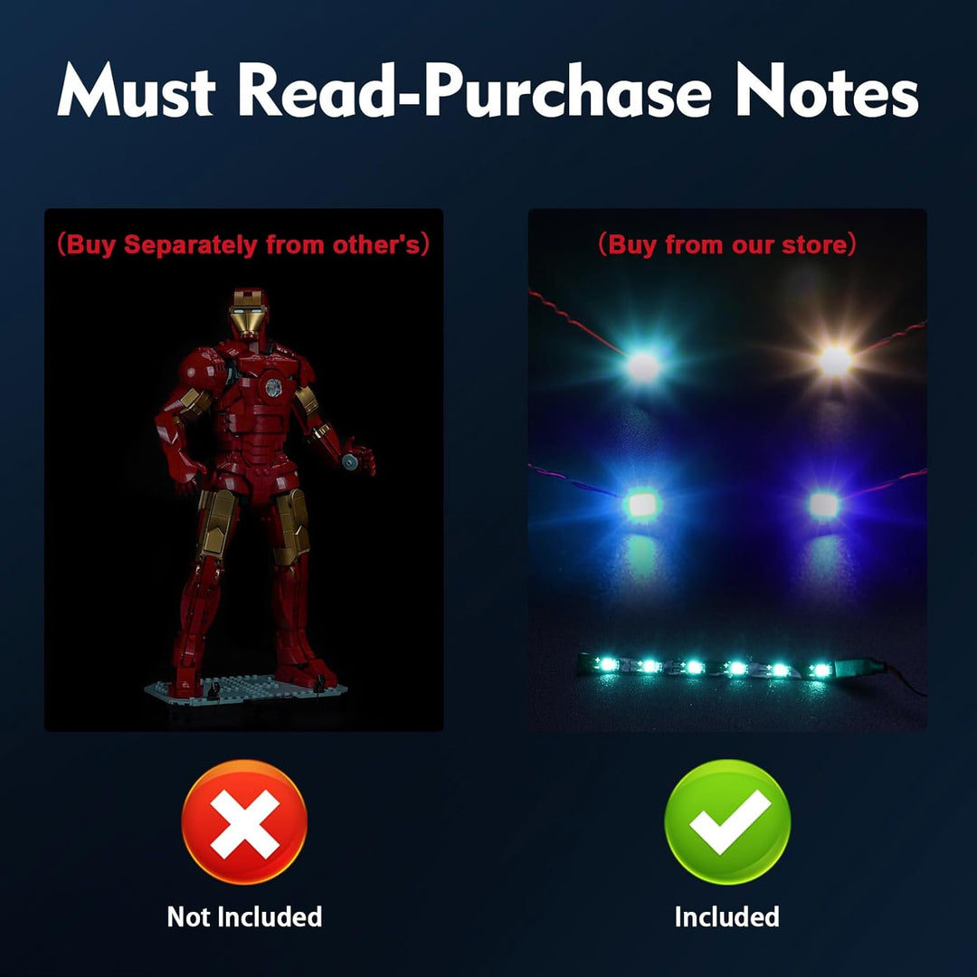 Led Licht Set Kompatibel mit Lego 76344 Iron Man Mark 3 Collectors' Edition (Kein Modell), Dekoratio