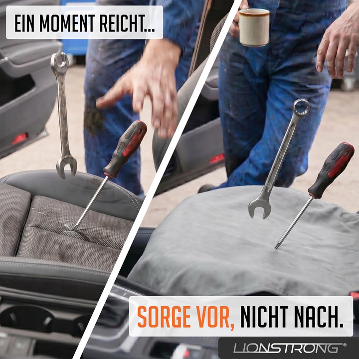 LIONSTRONG® Autositzschoner Vordersitz universell kompatibel - Saugfähige Autositzbezüge Vordersitze