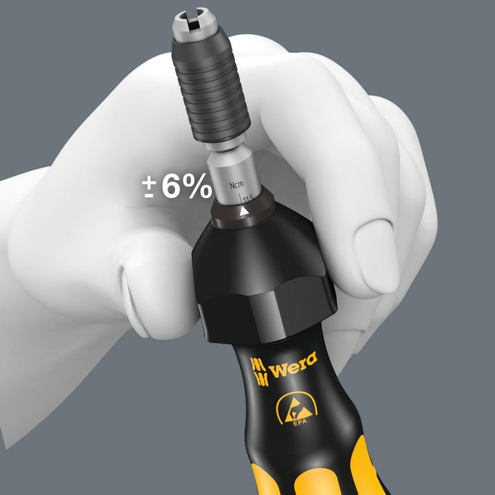 Wera 7435 Kraftform ESD einstellbare Drehmomentschraubendreher mit Schnellwechselfutter, 0,10 - 0,34