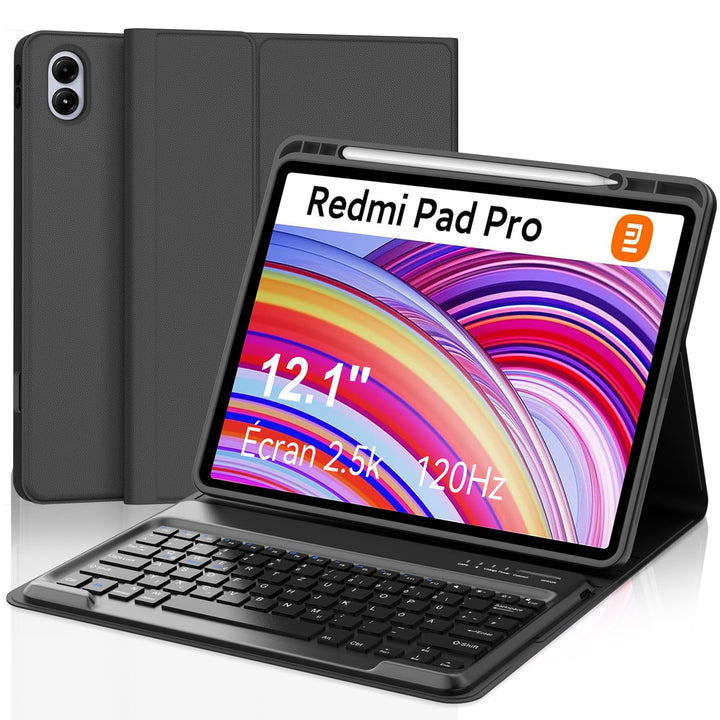FOGARI Xiaomi Redmi Pad Pro 12.1 Tastatur Hülle - Redmi Pad Pro 12.1 Zoll 2024, Magnetisch Abnehmbar