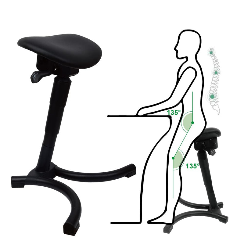 Ergonomischer Sitz-Steh-Arbeitshocker Reduziert Ermüdung Höhenverstellbar 60 cm - 85 cm Ultraweicher