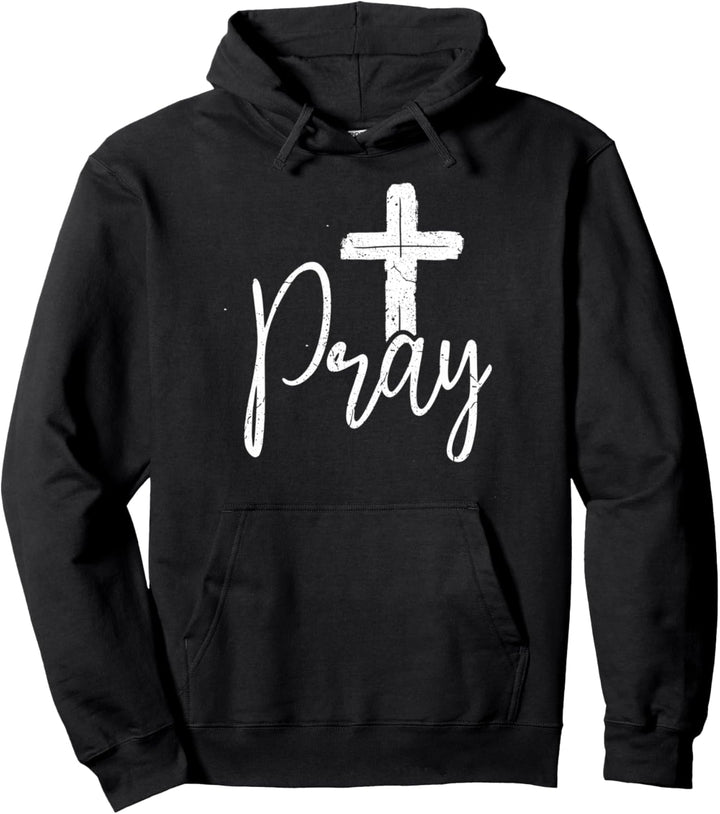 Pray | Christliche Sprüche Religion Jesus Glaube Pullover Hoodie