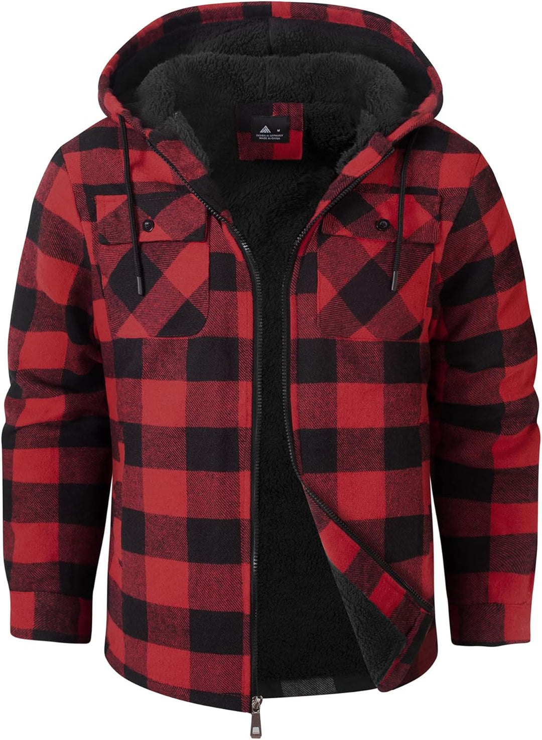 SwissWell Herren Hemdjacke Verdicken Kariertes mit Zipper Flanelljacke Plüschfutter Freizeit Gefütte