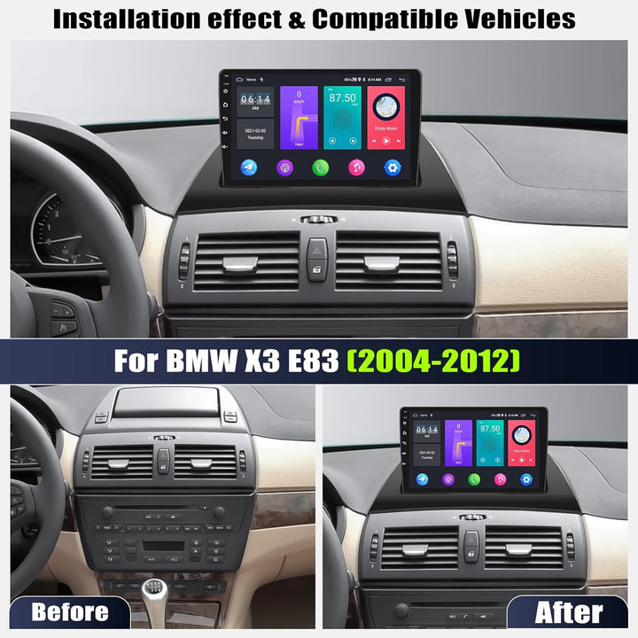 SIXTOP [2G+64G] Android 13 Autoradio mit Bluetooth für BMW X3 E83 2004-2010 mit Carplay Android Auto