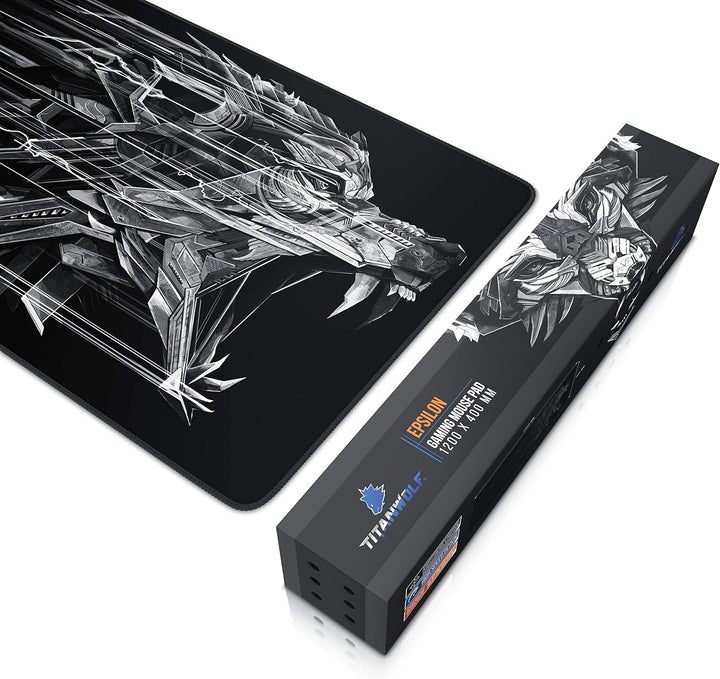 TITANWOLF - Übergrösse Mauspad Gaming Titanwolf 1200x400mm - XXXL Mousepad gross mit Motiv - Tischun