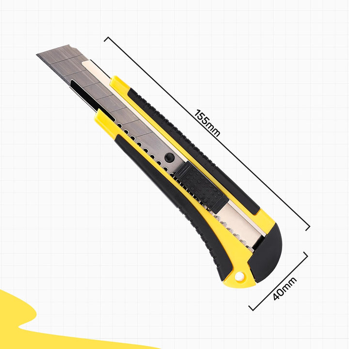 OFFICE POINT Cuttermesser Set Teppichmesser 10 Stück | 18mm | Profi Cutter Messer Metallführung Abbr