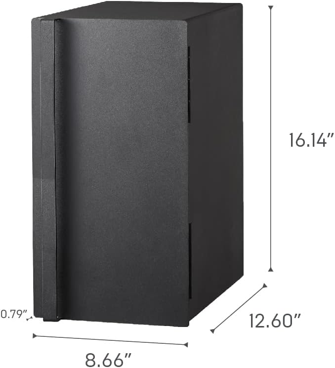 Yamazaki 5681 TOWER Brotkasten, hochkant, schwarz, Stahl, Minimalistisches Design, Schwarz