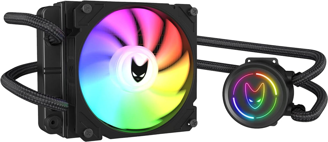 Oversteel - ZIRCON Flüssigkeitskühlung 120mm RGB, PWM-Lüfter 120mm RGB, TDP 170W, Kompatibel mit Int