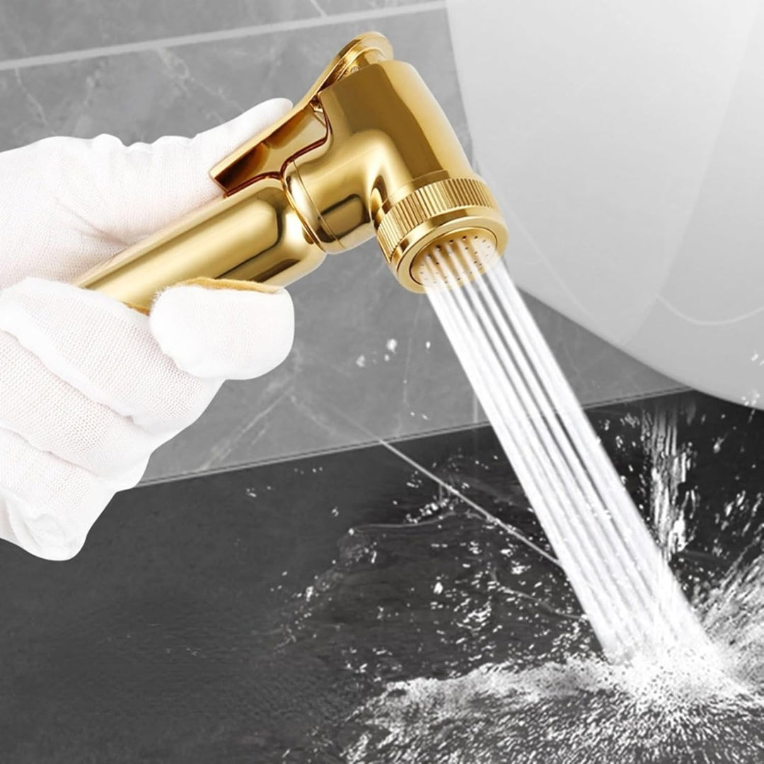 Eujgoov Massive Messing-Wandmontage-Dusche, Gold-Bidet-Sprayer für Toilette, Douchette, WC, Doree-WC