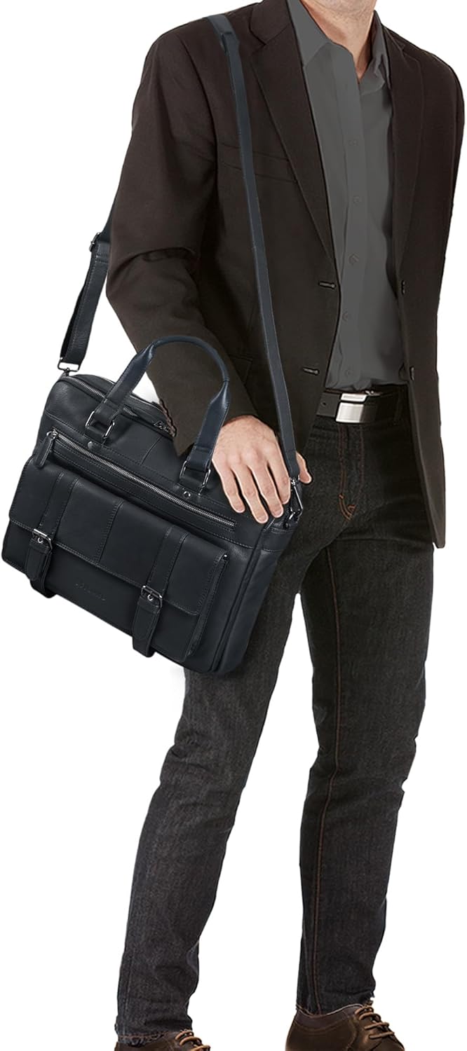 STILORD 'Alvaro' Vintage Businesstasche Echtes Leder Laptoptasche 15,6 Zoll Aktentasche Grosse Umhän