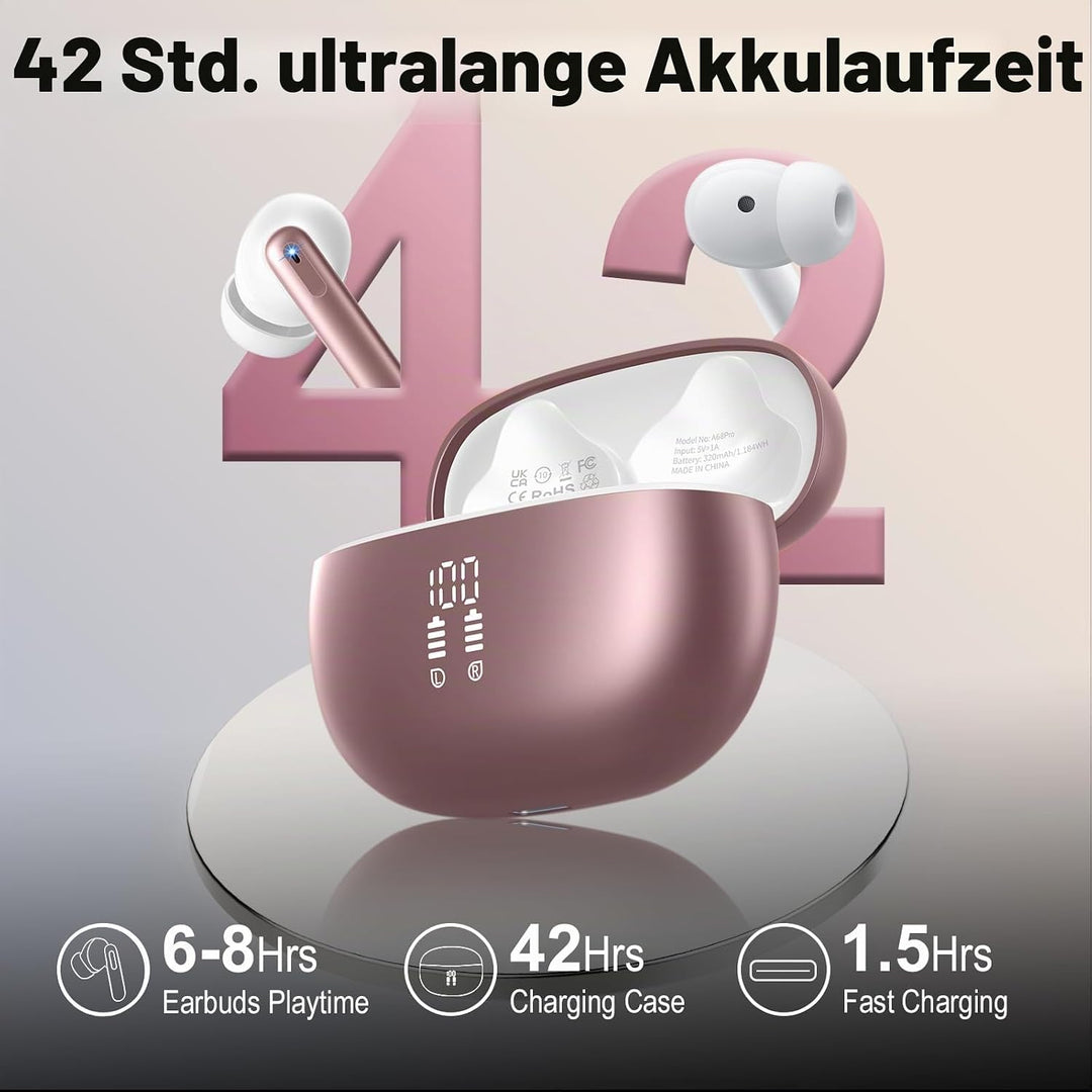 KI Kopfhörer Übersetzer, 42H Bluetooth 5.4 Sprachübersetzer Kopfhörer mit 164 Sprachen, 6 Übersetzun